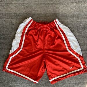 Retro Nike Hoops Mesh Basketball Shorts Red & White Size XL